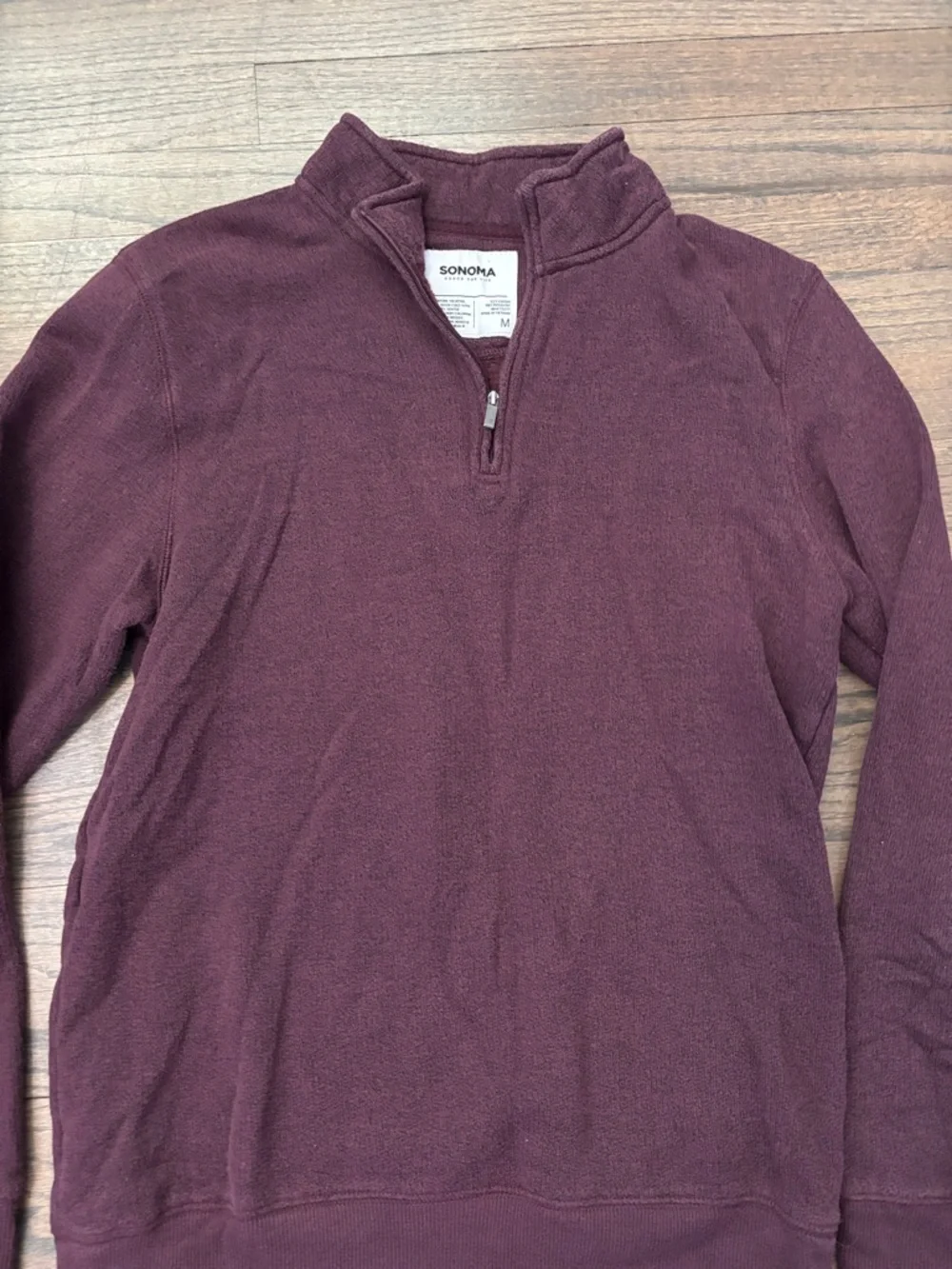 Sonoma Men's Deep Burgundy Zip-Up Sweater
